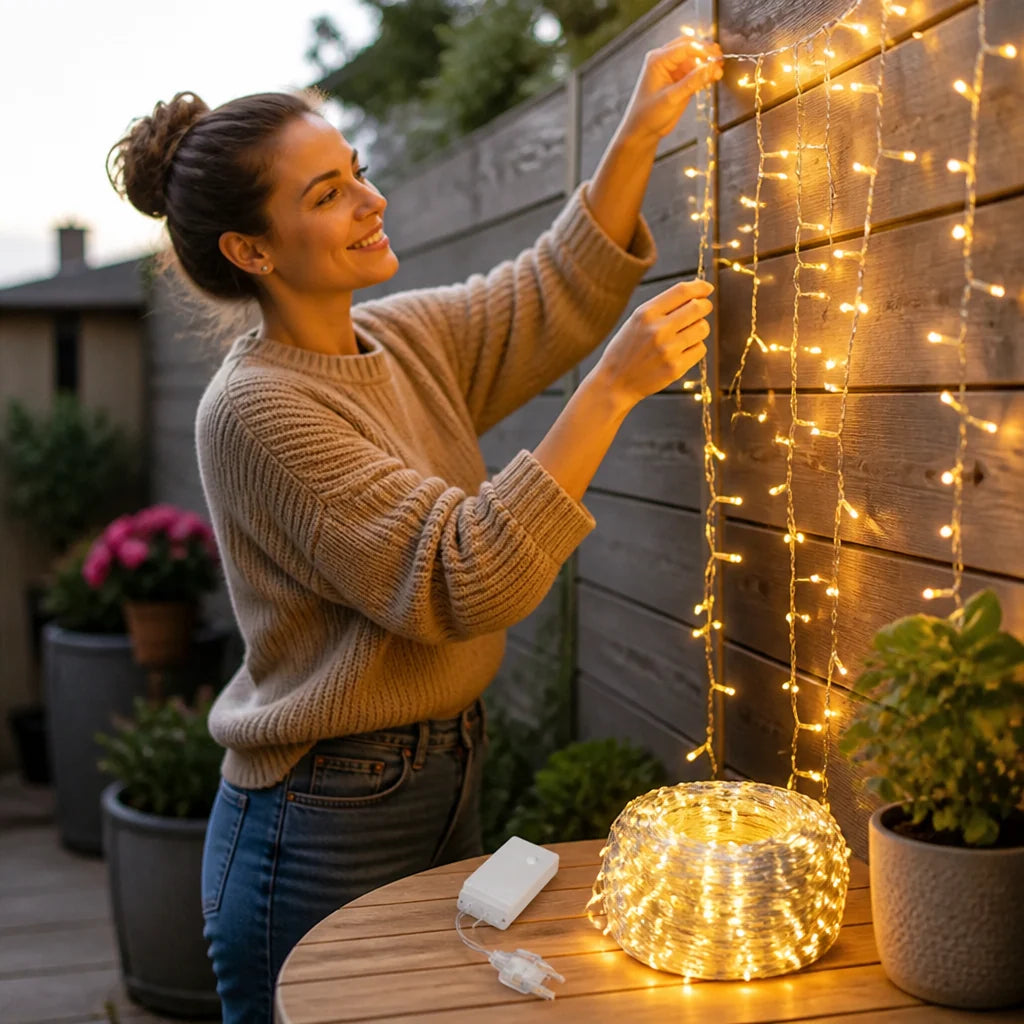 Outdoor String Lights | Energy-Efficient LED & Weather-Resistant | Transparent Cable