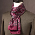 Silk Scarf | 100% Mulberry Silk Polka Dot Double-Layered | 160 x 25 cm