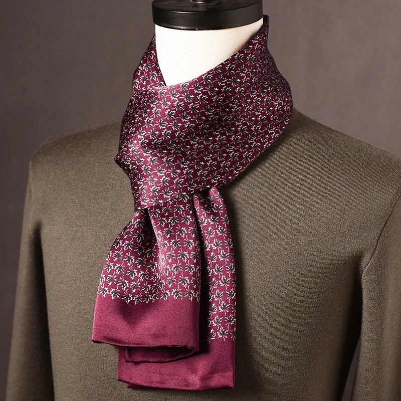 Silk Scarf | 100% Mulberry Silk Polka Dot Double-Layered | 160 x 25 cm
