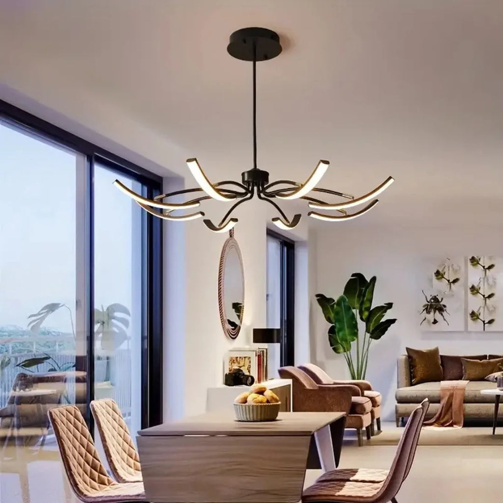 Ceiling Lamp | Branching Arms & Integrated LED | 8 Or 12 Arms