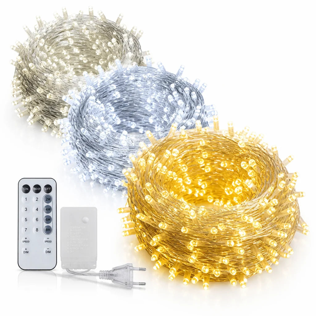 Outdoor String Lights | Energy-Efficient LED & Weather-Resistant | Transparent Cable