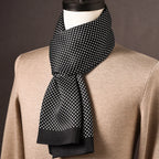 Silk Scarf | 100% Mulberry Silk Polka Dot Double-Layered | 160 x 25 cm