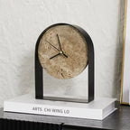 Table Clock | Decorative Stone Gold & Black | Indoor Use