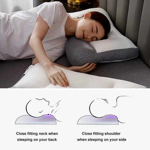 Orthopedic Neck Pillow | Ergonomic Contour & Ear-Friendly
