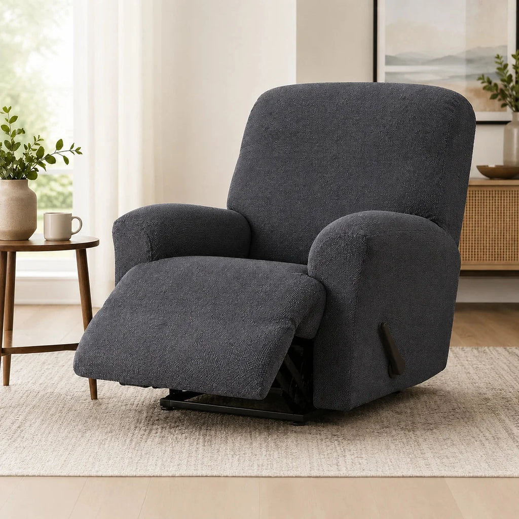 Recliner Cover | Stretch Fabric & Side Pocket | 4-Piece Set