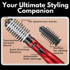Hair Dryer Brush | 2-In-1 Rotating Styler | Interchangeable Brushes