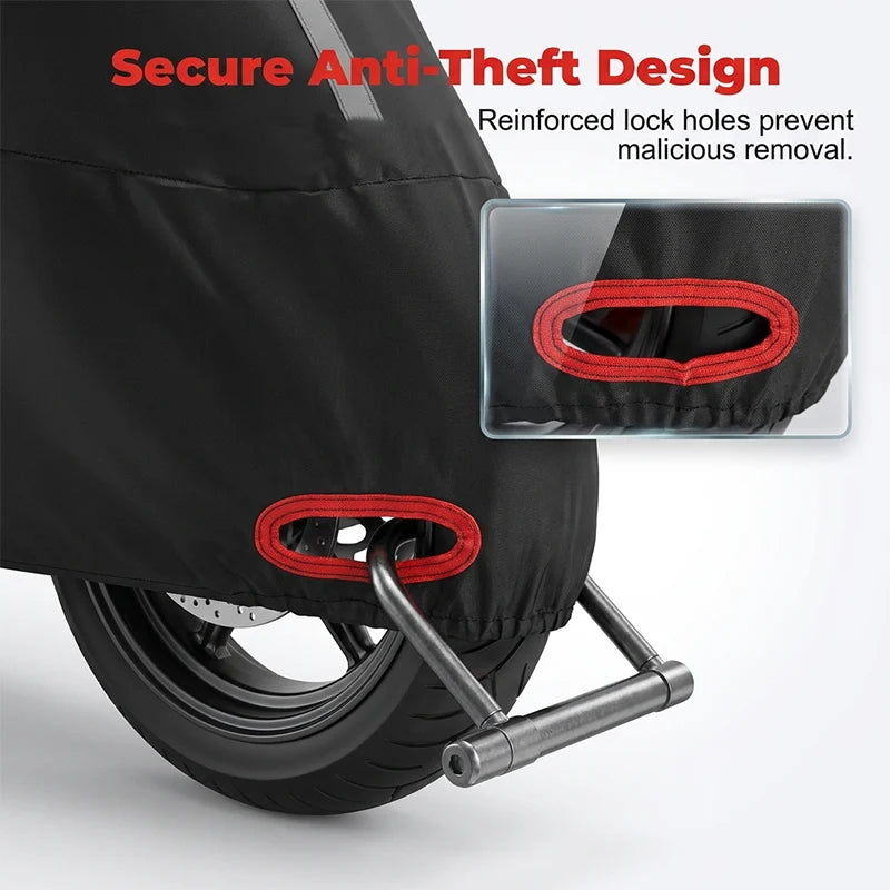 Motorcycle Cover | Weather-Resistant Oxford Fabric & Reflective Strips | Sizes M–4XL