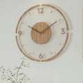 Wall Clock | Scandinavian Solid Wood & Silent Operation | 35.5 cm