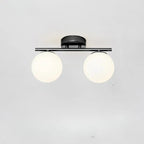 Ceiling Light | White Glass Globe & Gold Accents | 12W 3000K