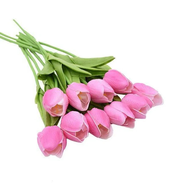 Artificial Tulip Stems | Realistic Silk-Like Blooms | Set of 10