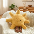Throw Pillow | Soft Plush & Embroidered Face | Sun or Moon Design