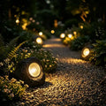 Solar Garden Spotlights | Stone-Look & IP65 Waterproof | Automatic Dusk Sensor
