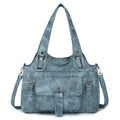 Tote Bag | Vintage Synthetic Leather | Multiple Pockets & Zip Closure