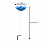 Bird Bath | Flower-Shaped Ceramic | Stable Metal Stake