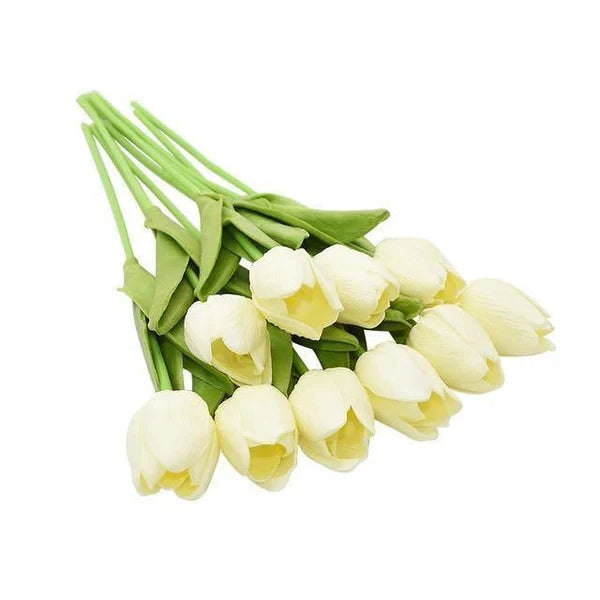 Artificial Tulip Stems | Realistic Silk-Like Blooms | Set of 10