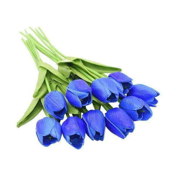 Artificial Tulip Stems | Realistic Silk-Like Blooms | Set of 10