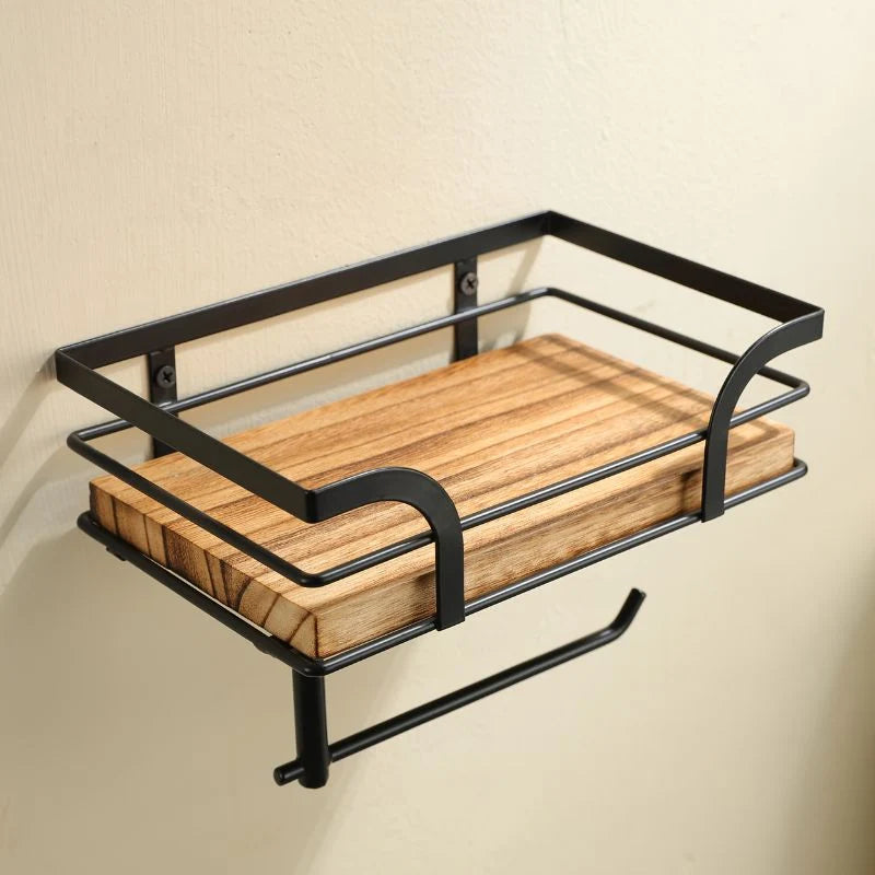 Wall-Mounted Storage Shelf | Integrated Paper Holder & Space-Saving