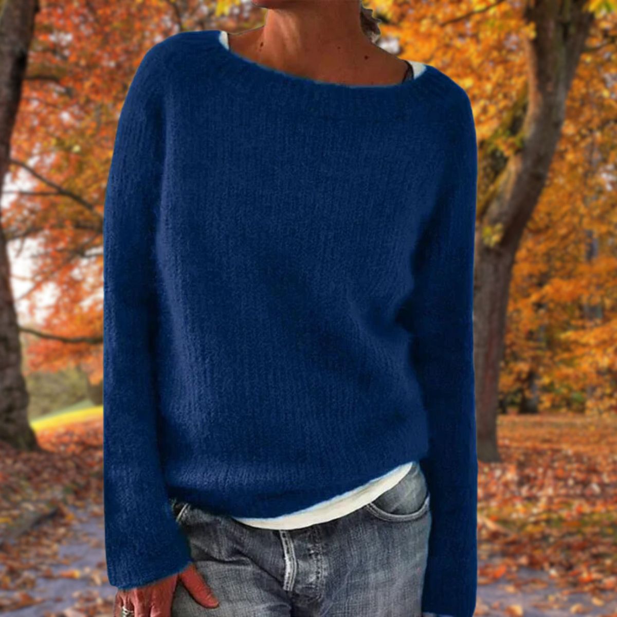 Sweater | Wool Knit Crew Neck | Loose Fit & Long Sleeves