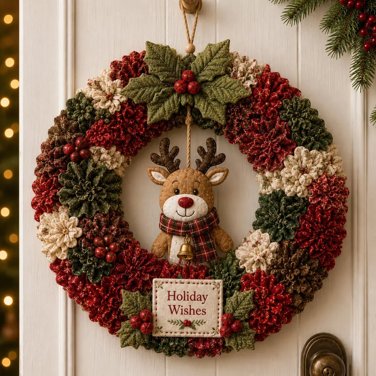 Christmas Wreath Craft Kit | No-Sew 3D Fabric Flowers