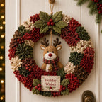 Christmas Wreath Craft Kit | 3D Fabric No-Sew | 30 cm Wreath