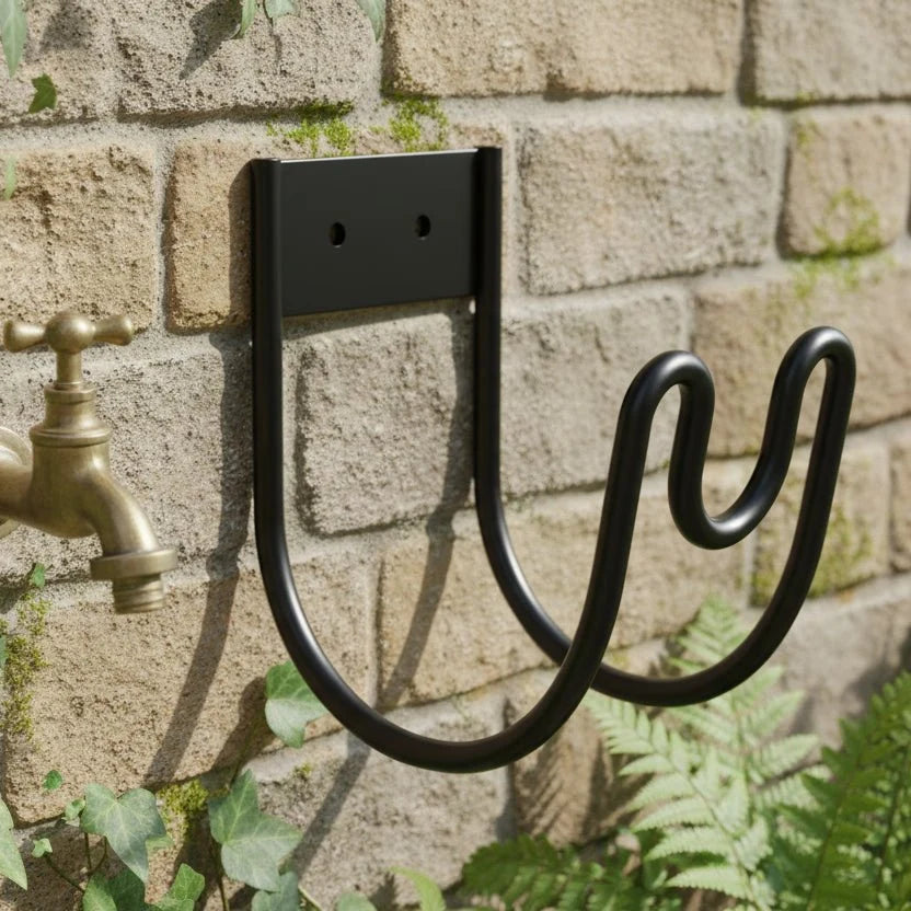 Garden Hose Holder | Sturdy Metal Wall-Mounted Kink-Free