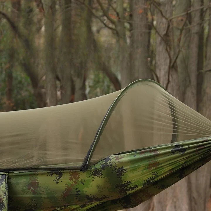 Outdoor Hammock | Integrated Mosquito Net & Sun Canopy | 260 x 140 cm