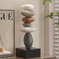 Stacked Stone Sculpture | Natural Stone Finish & Fine Modern Base