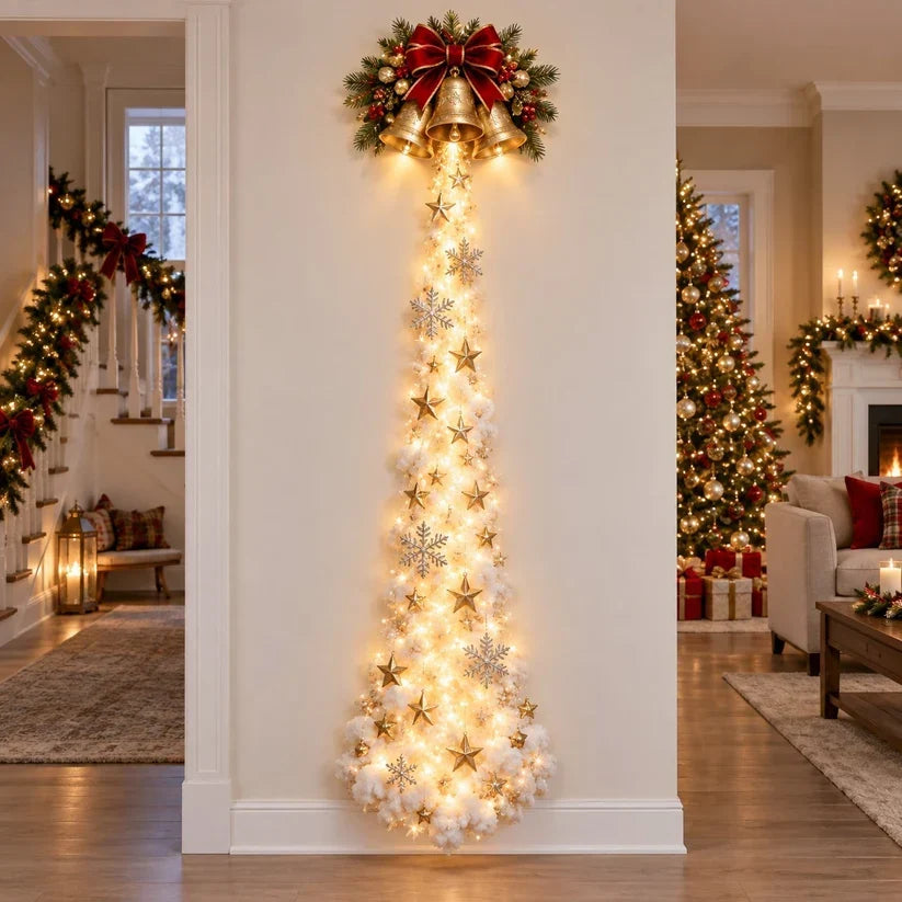 Christmas Wall Decoration | Cascading Design & Warm Lights