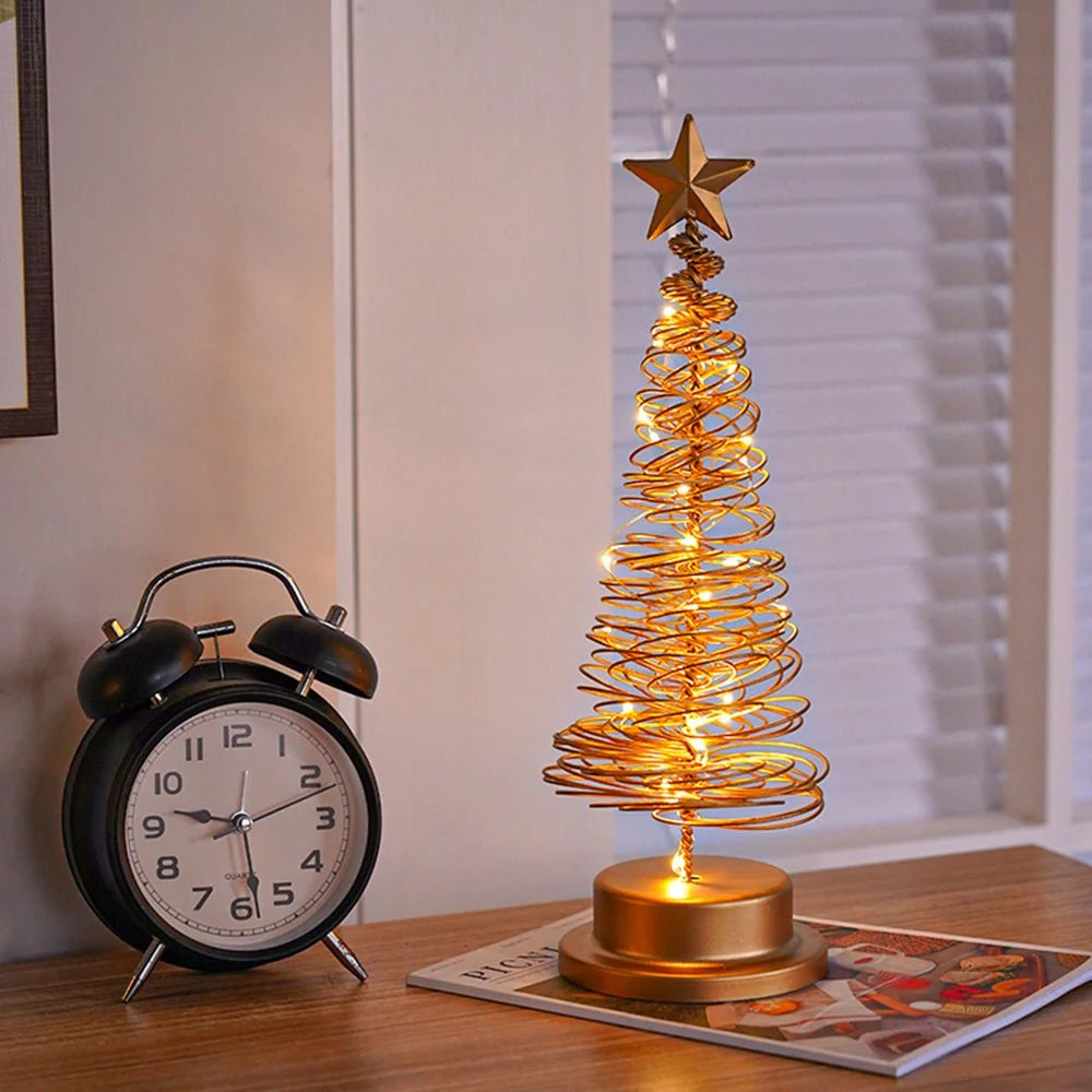 LED Christmas Tree | Spiral Design & Star Top | 33 cm