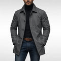 Men's Trench Coat | Pointed Collar & Button Front Closure