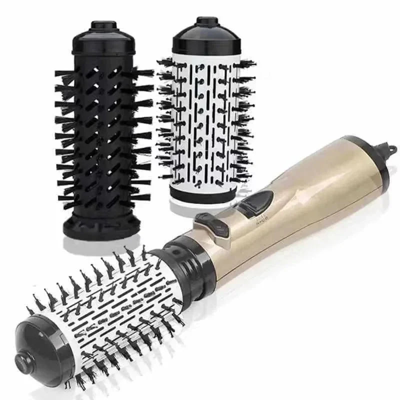 Hair Dryer Brush | 2-In-1 Rotating Styler | Interchangeable Brushes