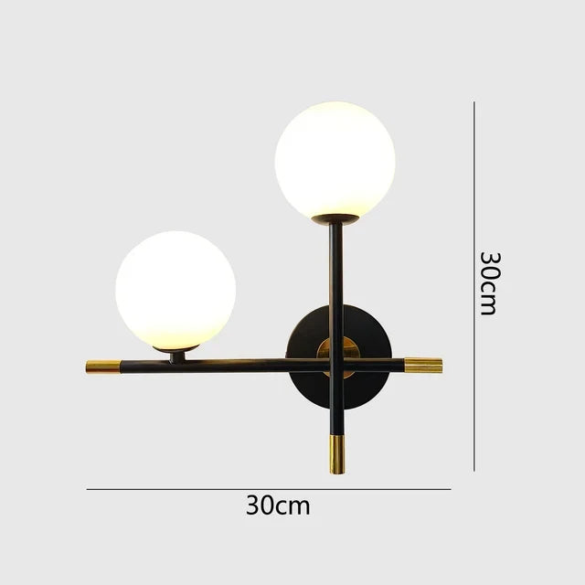 LED Wall Light | Round Glass Globe & Warm Illumination