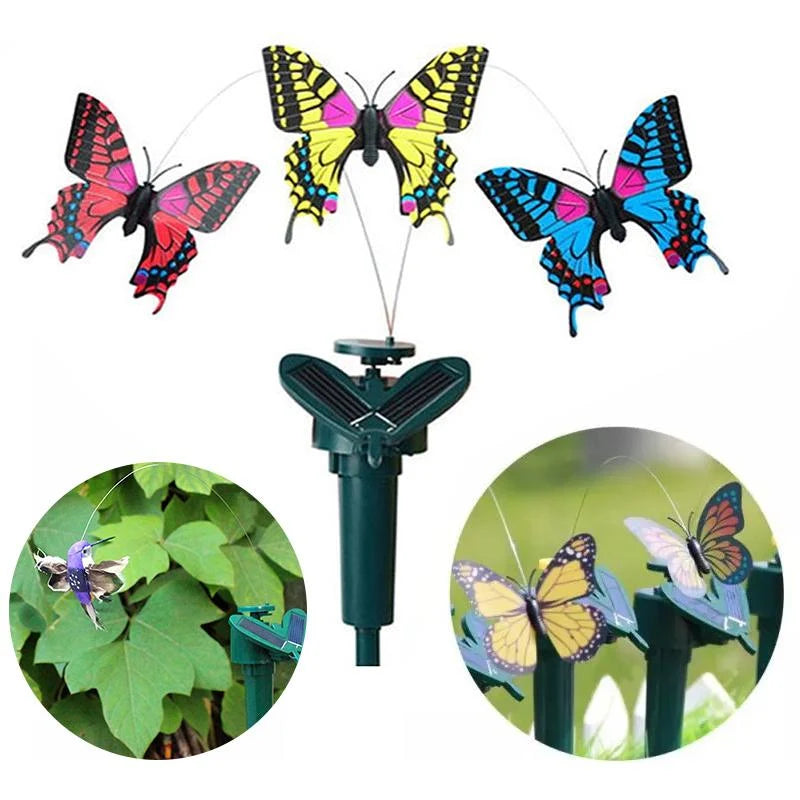 Garden Stake | Solar-Powered Dancing Hummingbird & Butterfly