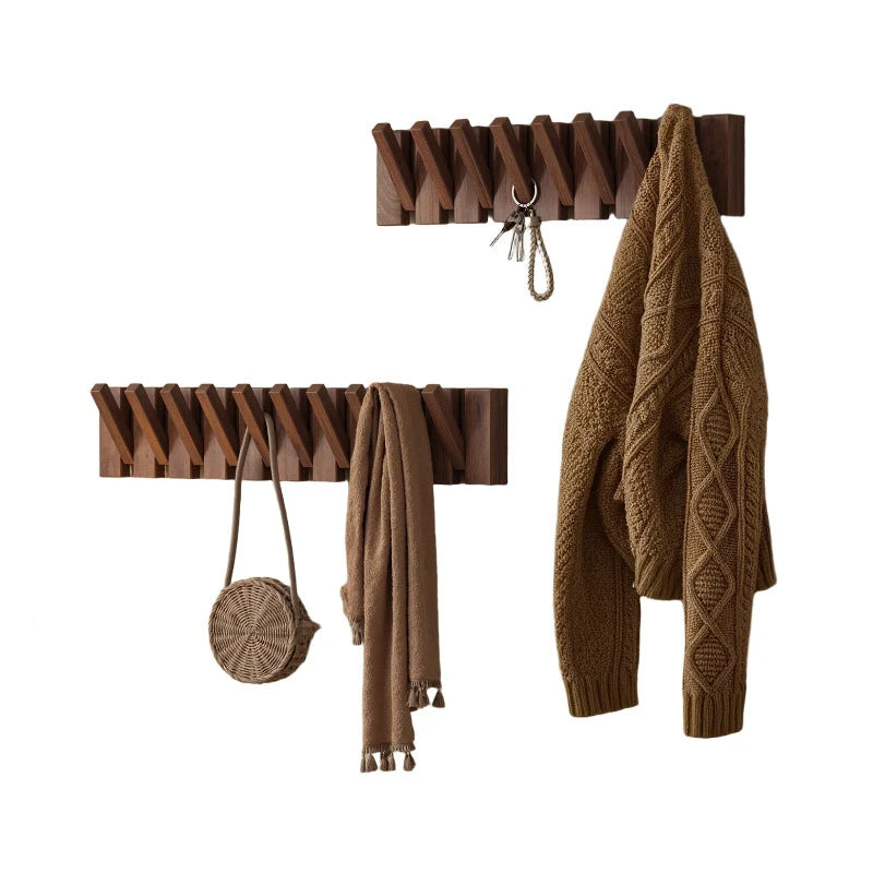 Coat Rack | Rubberwood Piano Key Design | 4–12 Hooks