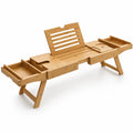 Bathtub & Bed Caddy Tray | Adjustable & Expandable Bamboo