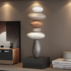 Stacked Stone Sculpture | Natural Stone Finish & Fine Modern Base