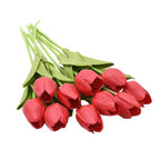 Artificial Tulip Stems | Realistic Silk-Like Blooms | Set of 10