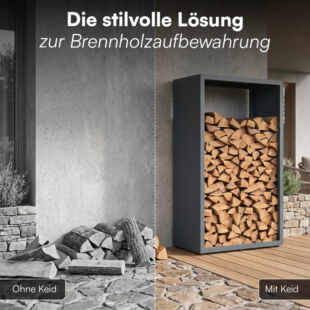 Firewood Rack | Weather-Resistant Galvanized Steel | Adjustable Feet