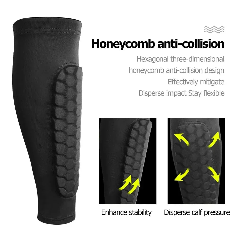 Soccer Shin Guards | Honeycomb Compression & Moisture-Wicking | 1 Pair