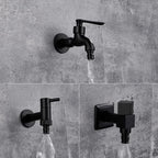 Wall-Mounted Faucet | Solid Brass Matte Black | Space-Saving