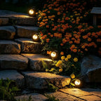 Solar Garden Spotlights | Stone-Look & IP65 Waterproof | Automatic Dusk Sensor