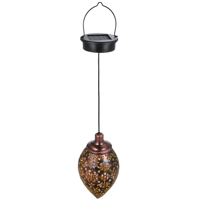 Hanging Lantern | Solar-Powered Automatic Night Light & Iron Construction