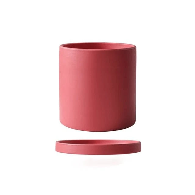 Plant Pot | Matte Glazed Ceramic, Matching Saucer & Drainage Hole