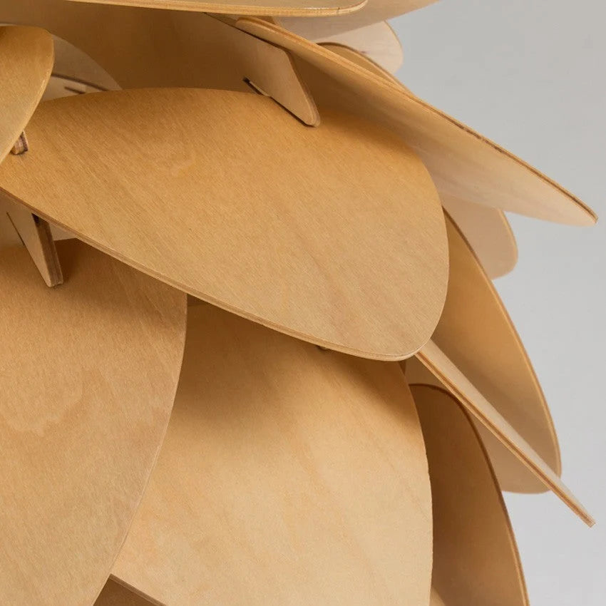 Pendant Lamp | Handcrafted Pine Wood Veneer & Dimmable LED Compatible | Diameter 38/45/68 cm