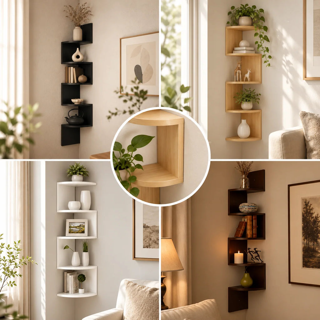 Corner Wall Shelf | Space-Saving Multi-Tier Design