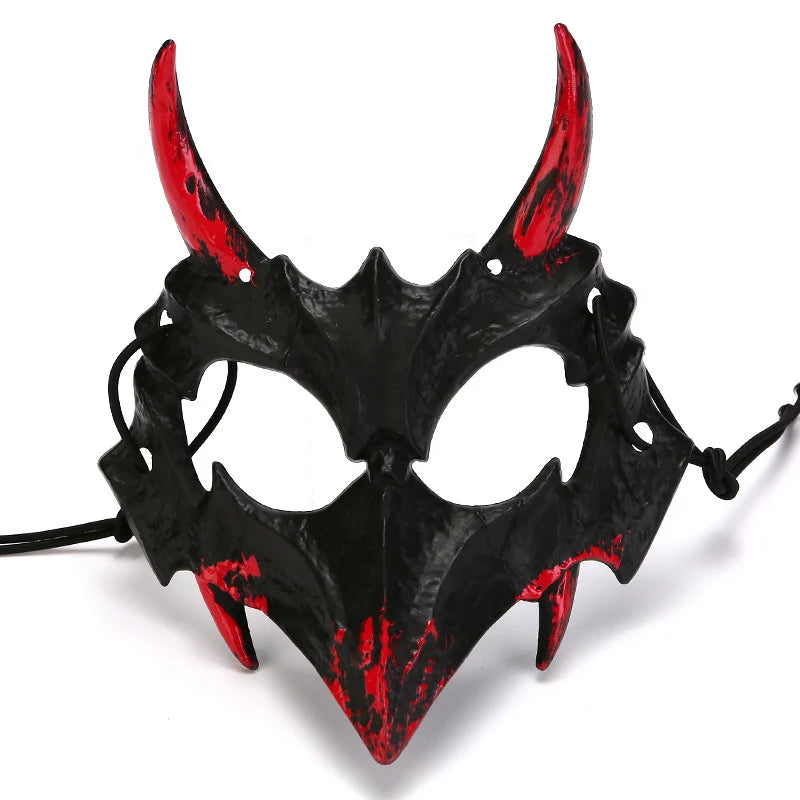 Half-Face Costume Mask | Sculpted Fangs & Adjustable Strap