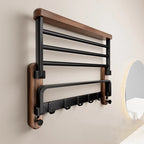 Towel Holder | Wooden & Wall-Mounted | No-Drill Adhesive Installation