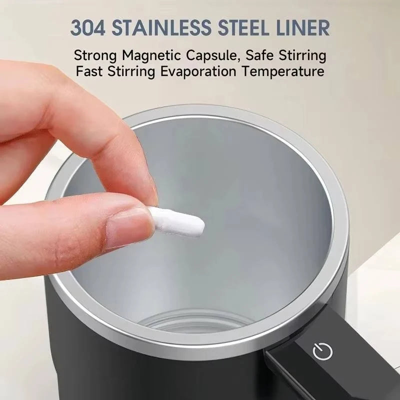 Self-Stirring Travel Mug | Magnetic Mixer & Digital Temperature Display | 13 Oz