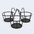 Balcony Plant Pot Holder | No-Drill Hook-On & Open-Grid Drainage | Set of 3