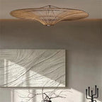 Ceiling Light | Woven Natural Fiber | Warm Ambient Lighting